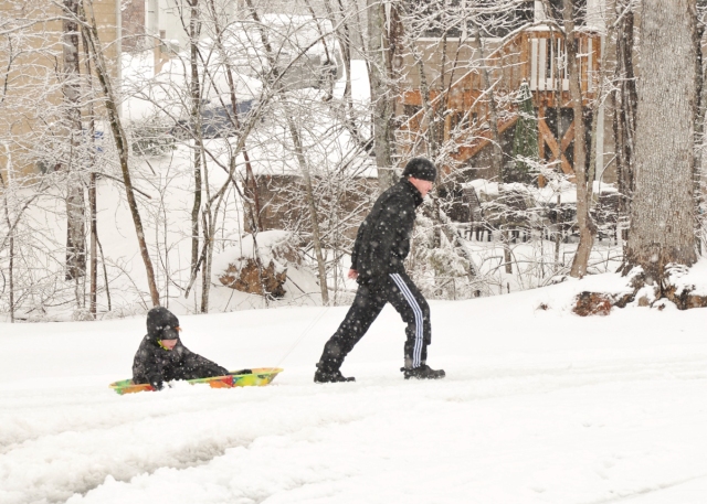 A snow day in Waxhaw may mean a snow day for parents, too.